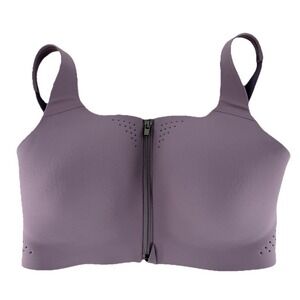 Victoria's Secret Lilac Featherweight Max Sports Bra Zip Strappy Back 34DDD Gym
